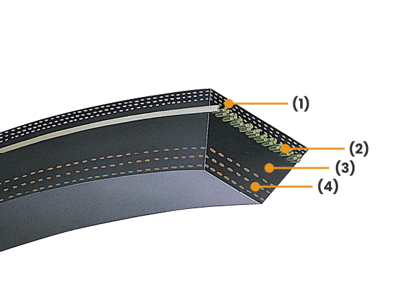 Raw Edge Multi-ply V-belts